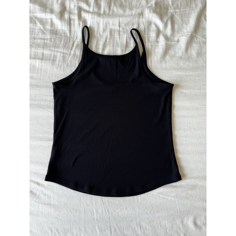 Athleta Tank Top Women's Medium Solid Black Spaghetti Strap Stretchy Cami - Picture 6 of 7